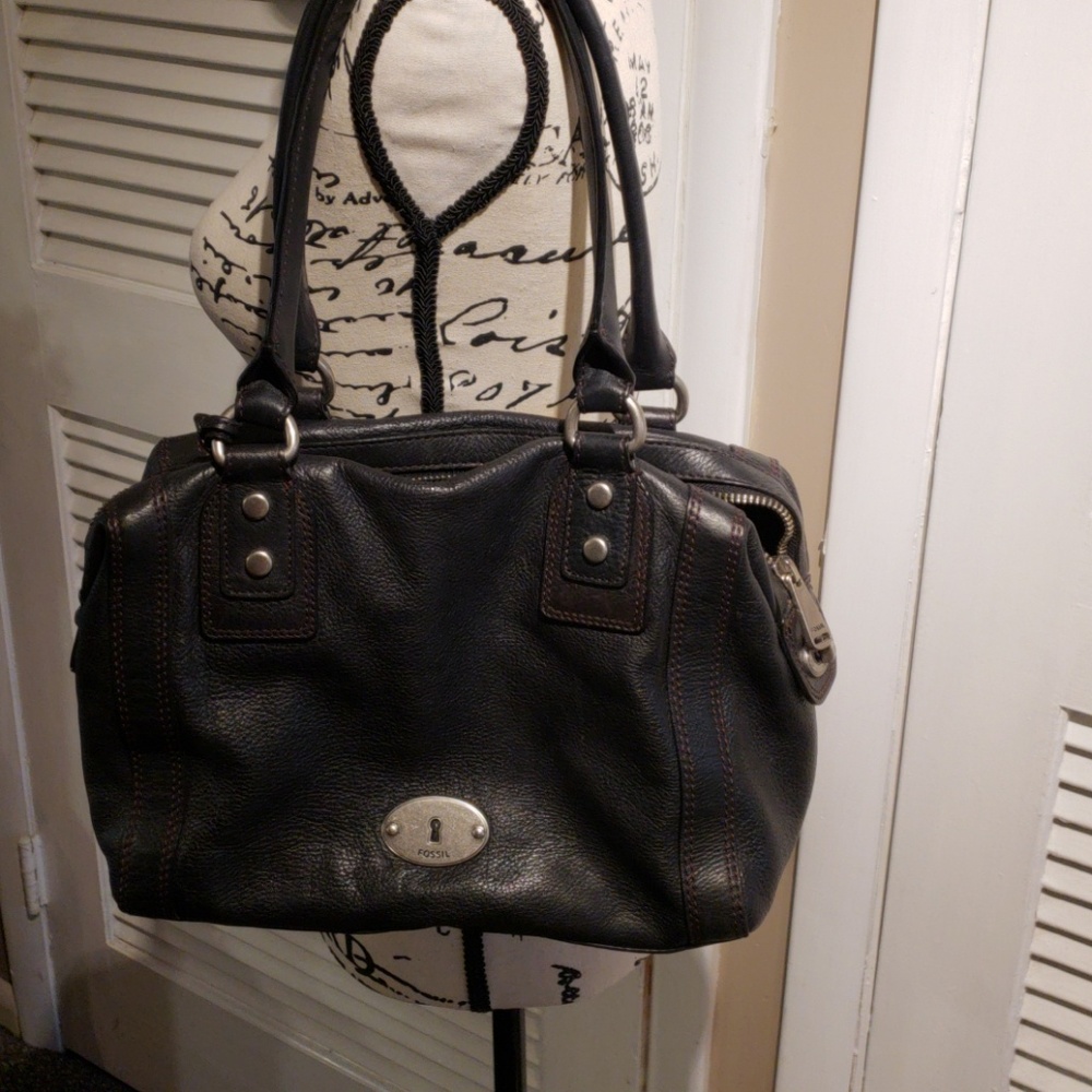 Used Fossil Black Handbag